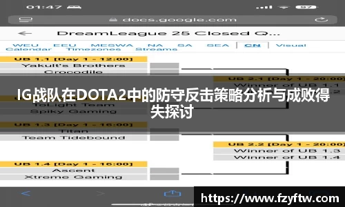 IG战队在DOTA2中的防守反击策略分析与成败得失探讨